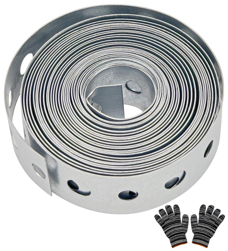 AxiSculpt Galvanized Metal Pipe Strap 3/4-Inch x 10-Feet 27-Gauge for Pipe Support Hanging and Flexible Trimming with Holes - Image 1